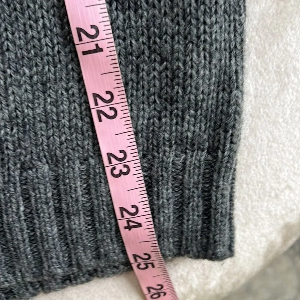 Northcrest Classic *Shawl Collar* Gray & Pink Wool Blend Sweater Sz M EUC